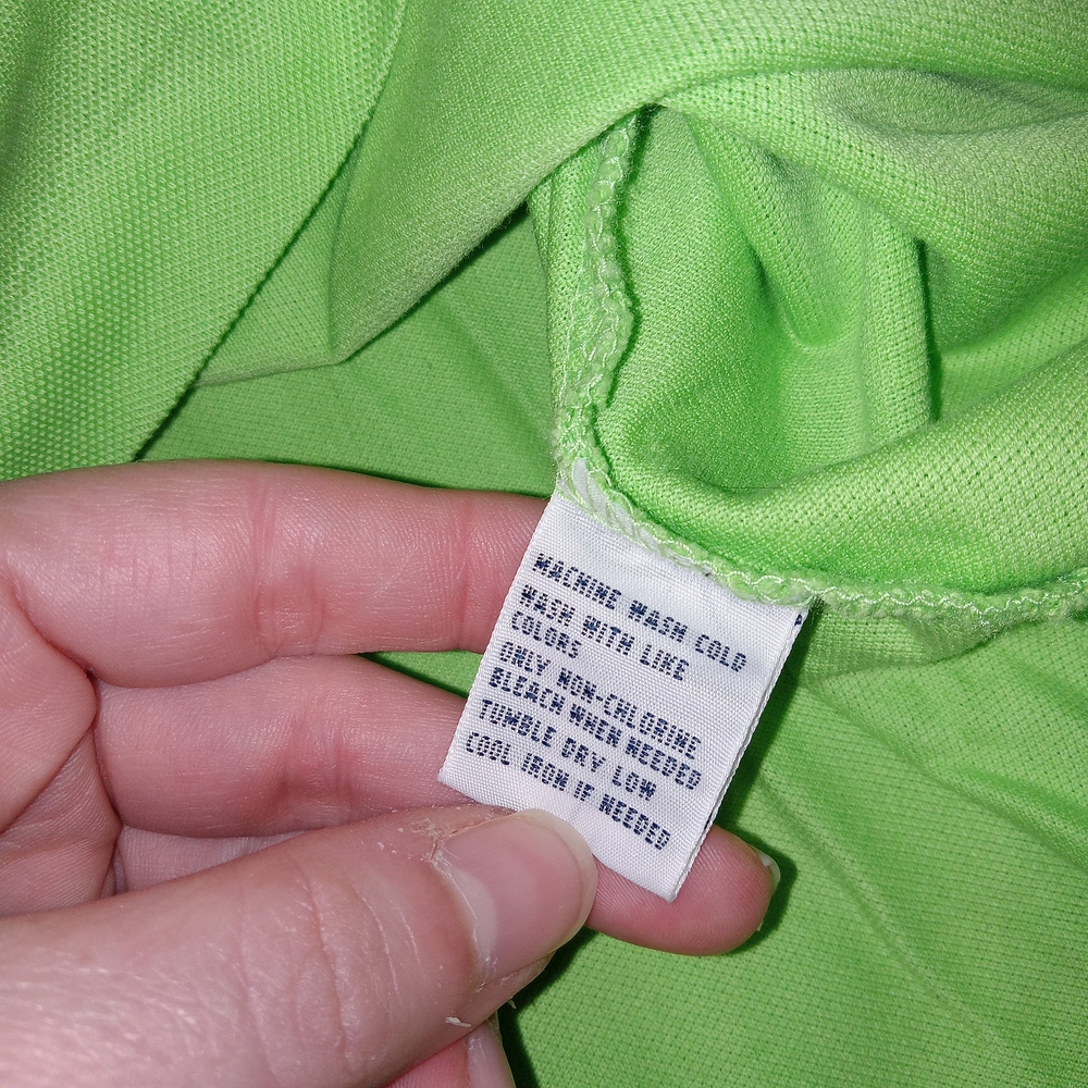 Polo Ralph Lauren Lime Green Polo Shirt Mens LT Purple Pony Preppy Golf Classic - Picture 12 of 13